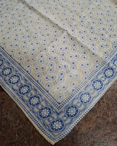 Vintage Bandana Yellow Blue White Floral Made In Germany 100% Cotton Wester - Picture 1 of 7