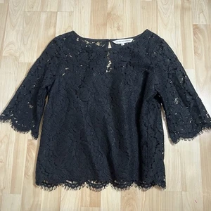 Blusa para mujer Cupcakes y cachemir forrada de encaje negra talla pequeña - Imagen 1 de 5