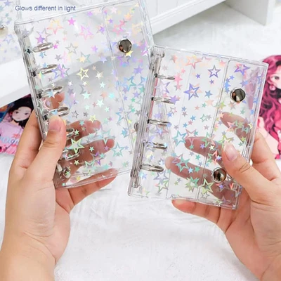 Notizbuchordner Loseblattmappe Glitzer PVC wasserdicht flexibel handlich - Bild 1 von 4