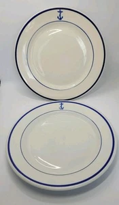 Lot Of 2 Vintage Shenango China Navy Fouled Anchor Mess Hall Dinner Plate 9" - Picture 1 of 9