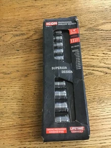 ICON 58100 1/4" Drive METRIC Professional Shallow Socket Set 11-Piece (S1SM-11) - Picture 1 of 3