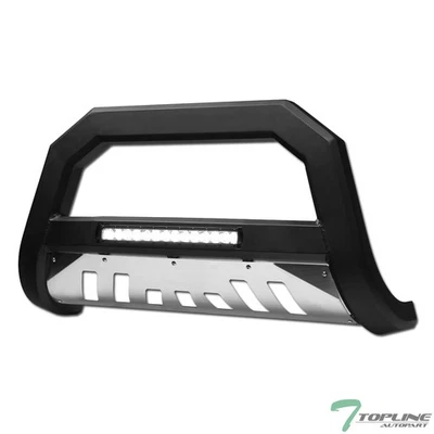 Topline For 1999-2004 Nissan Pathfinder AVT Aluminum LED Bull Bar-Matte Blk/Skid — 第 1/4 张图片
