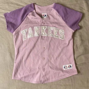 Vintage Yankees Trikot Pink Lila Damen Majestic Small - Bild 1 von 7