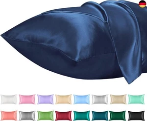 2er Set Satin Kissenbezug 40x80cm, Kissenbezüge, Weich wie Seiden Kissenbezug, - Bild 1 von 6