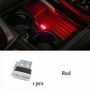 1x Red USB LED Car Interior Light Neon Atmosphere Ambient Lamp Bulb Accessories