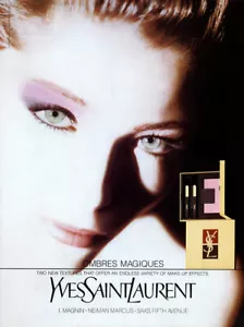 1990 YSL Yves Saint Laurent Lidschatten Make-up Lucie de la Falaise MAGAZIN AD - Bild 1 von 1