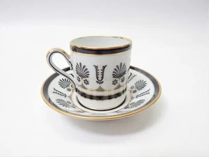 Richard Ginori PALMETTE NERO (BLACK) Demi Cup & Saucer #M-6 - Picture 1 of 5