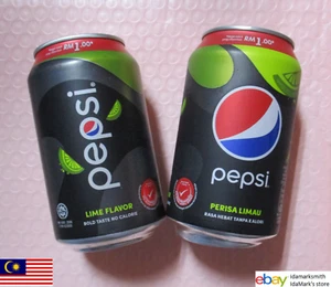 Lata de cola vacía PEPSI ZERO LIME soda Malasia 325 ml coleccionistas 2020 Black Asia MY - Imagen 1 de 19