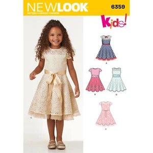 New Look Pattern 6359 Child's Dresses with Lace and Trim Details - Foto 1 di 6