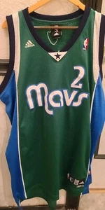 VTG NBA Adidas Dallas Mavericks Jason Kidd Jersey Mens XL 2 SEWN Green HWC - Picture 1 of 8
