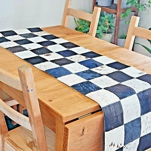 Cowhide table runner / X-Large /Genuine Leather table runner / Table Top / Multi - Picture 1 of 5