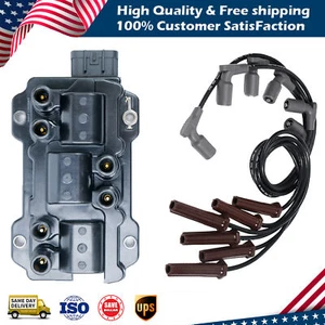 Set Of Ignition Coil +Spark Plug Wires For Chevrolet GMC Pontiac Saturn UF434 - Picture 1 of 11