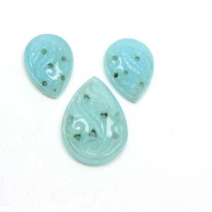 37,25 cts 3 piezas par de talla de piedras preciosas de ágata azul 26,5x19,5x4,5 mm corte de piedras preciosas - Imagen 1 de 2
