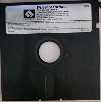 TESTED - Wheel of Fortune New 2nd Edition Commodore 64 C64 Sharedata - (1988) - Image 1 of 4