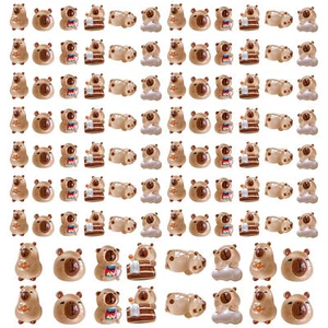 100pcs Mini Animal Capybara Set Tiny Animals Miniature Figures for DIY - Picture 1 of 12