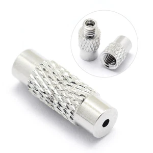 50 Sets Brass Screw Barrel Clasps Column fit 0.5mm Cord Platinum Closure 12.5mm - Picture 1 of 3