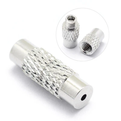 50 Sets Brass Screw Barrel Clasps Column fit 0.5mm Cord Platinum Closure 12.5mm - Image 1 of 3