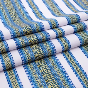 Juego 2 Manteles Decorativos Adorno Ucraniano País Blanco Azul Amarillo 94"x48" - Imagen 1 de 6
