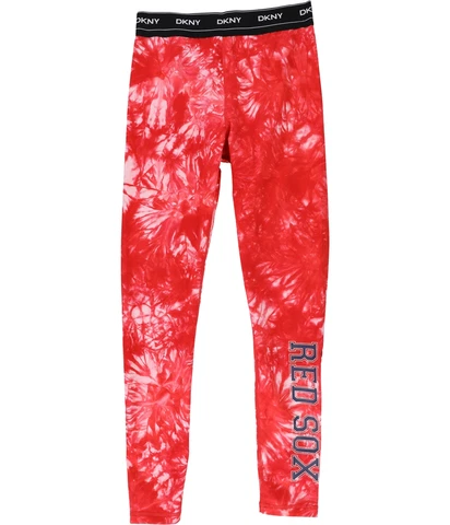 DKNY Womens Boston Red Sox Compression Athletic Pants, Red, Small Cover