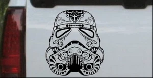 Star Wars Storm Trooper Sugar Skull Car Window Decal Sticker Black 8X7 - Picture 1 of 1