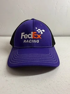 Denny Hamlin FEDEX Purple Nascar Pit Crew Hat Toyota JGR Racing Gibbs - Picture 1 of 4