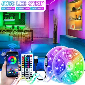 USB RGB LED Ambient Strip Light for Home TV Bedroom with App Remote Control - Picture 1 of 16