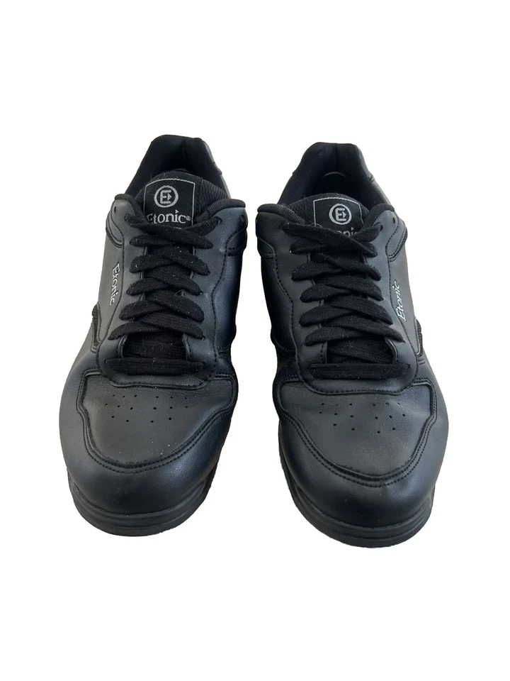 Zapatos de boliche de cuero negro con logotipo bordado perfecto para hombre talla 9M Etonic  Foto 1 de 4