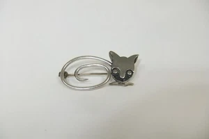 Spilla gatto vintage in argento sterling - Foto 1 di 11