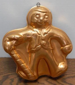 VTG 1970’s Copper Color Gingerbread Man Hanging Cake Mold Pan - Imagen 1 de 5