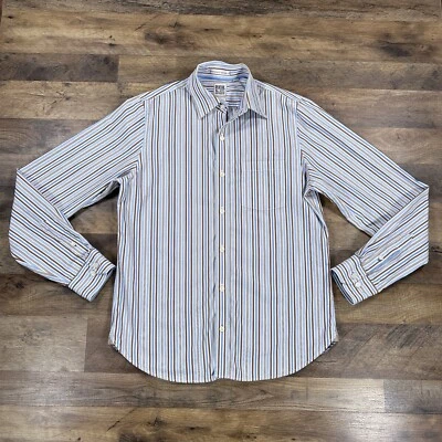 Camisa de vestir Ruehl Nº 925 para hombre grande azul a rayas manga larga abotonada Foto 1 de 4