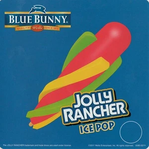 2011 Blue Bunny Jolly Rancher Ice Pop Eiswagen Aufkleber Abziehbild 6"x6" - Bild 1 von 3