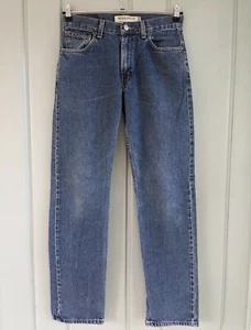 Levis 505 Mens 30x34 Jeans Blue Regular Fit Straight Leg Medium Wash Red 31x34 - Picture 1 of 10