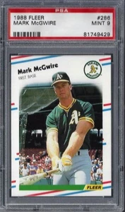 1988 Fleer #286 Mark McGwire Oakland A's Athletics PSA 9 Mint 81749429 - Picture 1 of 2