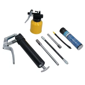 Pistola de engrase manual pistola empuñadura 120cc cartucho con grasa + lata de aceite juego de 2 piezas - Imagen 1 de 6