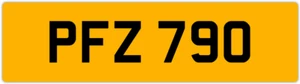 PFZ 790 P 3x3 DATELESS PRIVATE NUMBER PLATE PAM PAUL PETE PAT PHIL PAMELA PEG PS - Picture 1 of 1