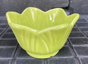 Vintage Morton USA Mint Jadeit Grün Keramik Übertopf Blume Jakobsmuschel Design - Bild 1 von 10