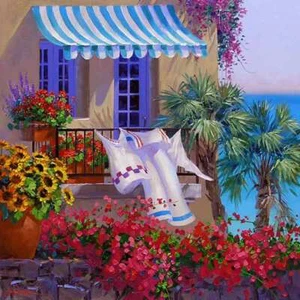Piastrella con accento e decorazione paesaggio Mikki Senkarik arte tropicale MSA272AT - Foto 1 di 2