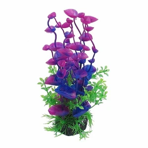 CNZ Purple/Green Aquarium Plastic Artificial Plants 8-inch Tall - Picture 1 of 1