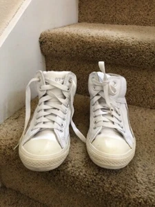 Converse ~ weiße Leder High Tops Schuhe Sneaker US 3 - Bild 1 von 5