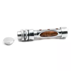 Fly rod reel seat Silver/burled wood - Picture 1 of 2
