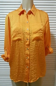 Michael Michael Kors Roll Tab Button Down Blouse Medium* - Picture 1 of 3