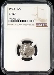 1962 Proof Roosevelt Dime certified PF 67 by NGC! - Picture 1 of 4