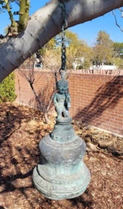 Antique South Asian Thai? BronzeTemple bell with - figural handle. - Picture 1 of 6