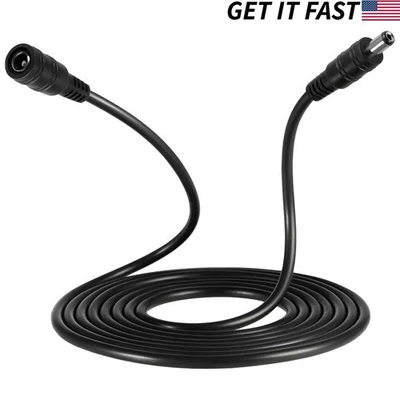 1m/3ft 12v CCTV DC Power Cable Extension Cord Adapter Male/female 5.5mm x 2.1mm - Image 1 of 4