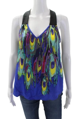 Blusa sin mangas Trina Turk para mujer cuello en V seda multicolor talla S Foto 1 de 4