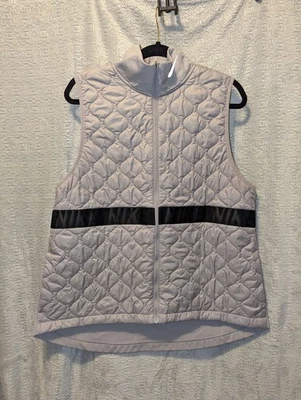 Nike Running Womens XL Aerolayer Insulated Vest Full Zip & Pockets Gray / Black - Image 1 of 4
