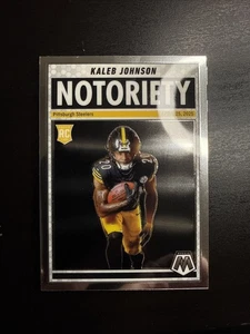 Panini Mosaic Kaleb Johnson RC 2025 Rookie Notoriety - Pittsburgh Steelers #22 - Imagen 1 de 2