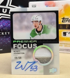 2022-23 Upper Deck Premier - Premier Focus Auto Wyatt Johnston #PFPR-WJ /50 - Picture 1 of 2