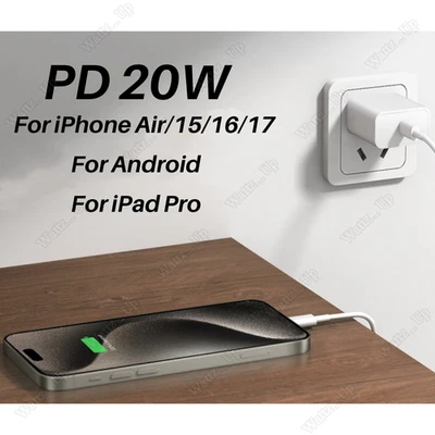 Cable Cargador Rápido USB C Tipo C 20W Adaptador de Corriente PD para iPhone 15 16 17 Samsung Foto 1 de 4