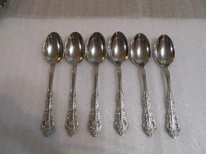 WILLIAM ROBERTS GLÄNZEND EDELSTAHL BESTECK PORZELLAN TEELÖFFEL 6 STÜCK - Bild 1 von 4